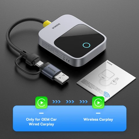 Беспроводной адаптер Baseus CarPlay Smart CarPlay Box IOS Проводной к беспроводному автомобиле Play Дисплей Plug&Play Bluetooth WiFi Connect Auto
