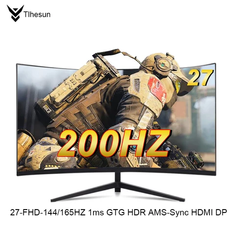 Tlhesun монитор 27 дюймов 1920x1080 200Гц изогнутый