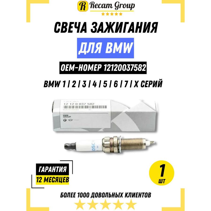 Иридиевая свеча зажигания BMW 12120037582 для автомобиля