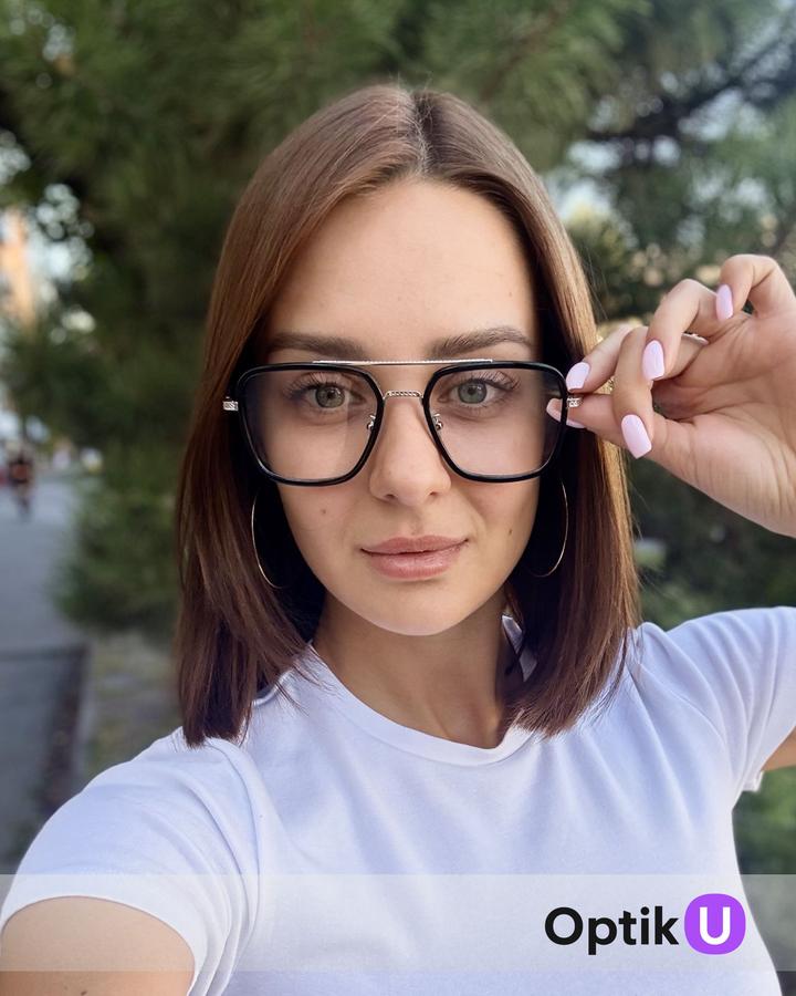 Оправа для очков Aviator Optik U 20903 C2 черная большая с носоупорами, унисекс