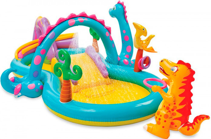 Игровой центр бассейн с горкой Intex Dinoland 333x229x112см, до 81кг, от 3 лет