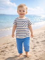 Комплект детской одежды Крошка Я BASIC LINE: футболка и брюки, рост 86-92 см, синий