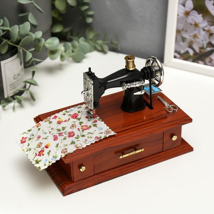 Музыкальная шкатулка для украшений «Швейная машинка» 18х13,5х9,5 см
