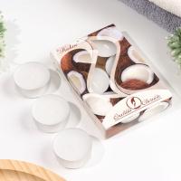 Ароматические чайные свечи "Кокос" серебристые, 6 шт