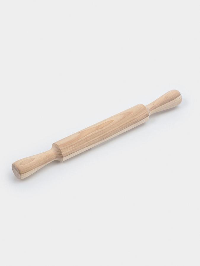 Скалка для теста с ручками из березы 35х3.5 см