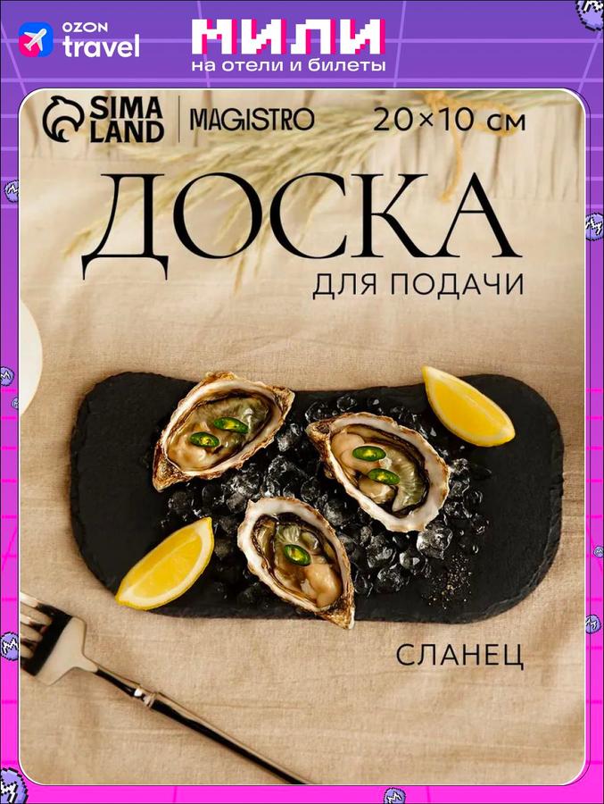 Сланцевая сервировочная доска 20х10 см Magistro
