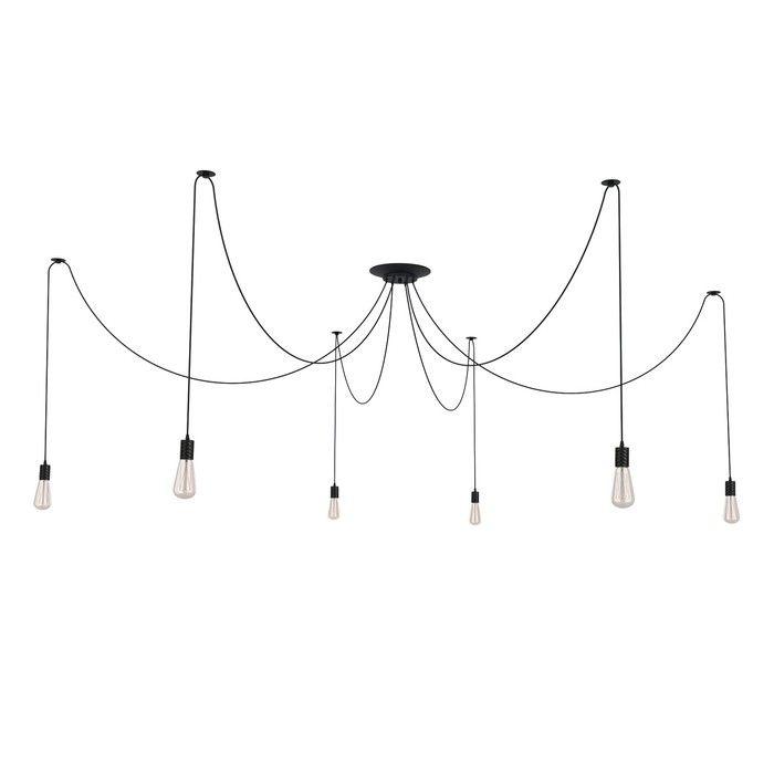 Светильник потолочный Скин Паук 6xE27 40Вт черный 30x30x20-150 см