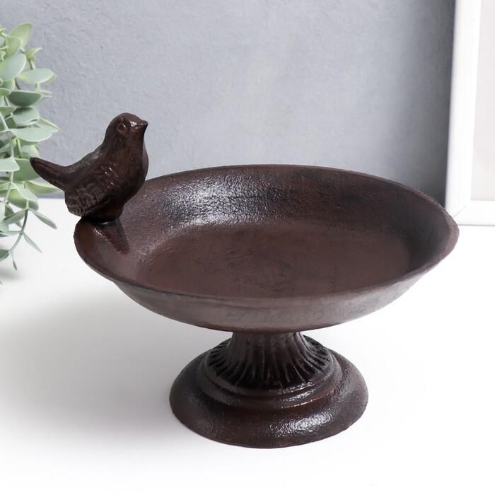 Интерьерная подставка «Птица на тарелке» 13х17х20 см