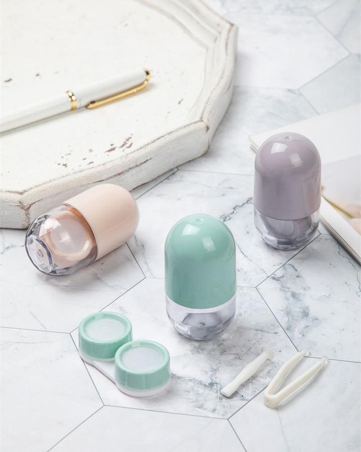 Набор для контактных линз дорожный AS 365 круглый серый, 1 шт