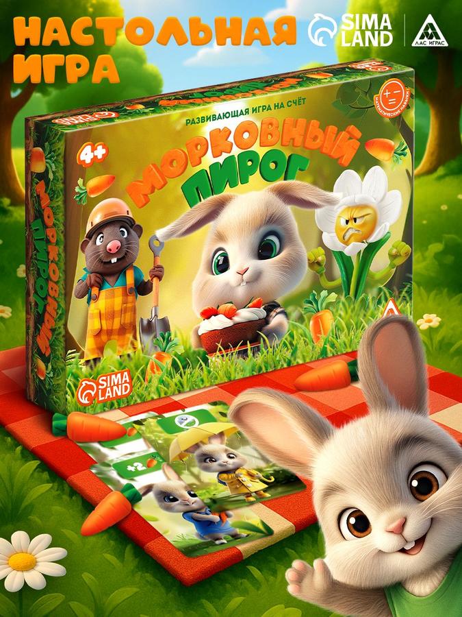 Развивающая игра ЛАС ИГРАС Морковный пирог для детей 4+ на счет