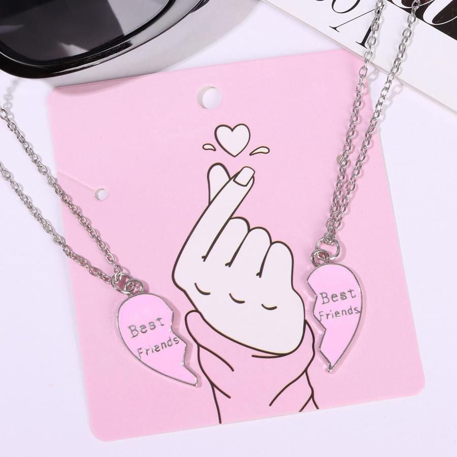 Кулон Неразлучники Облачное Сердце розовый в серебре, 45 см