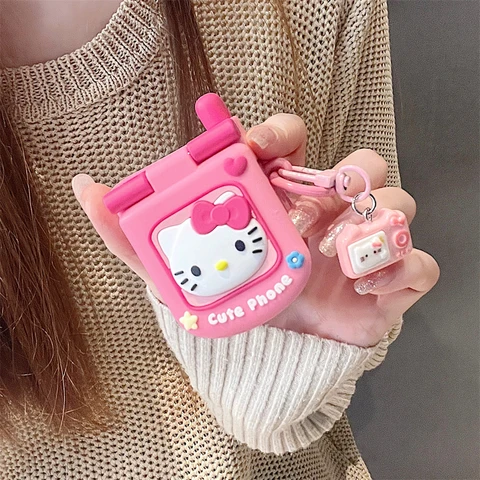 Чехол для наушников Hello Kitty силиконовый MINISO  для AirPods 1, 2, 3, Pro 2