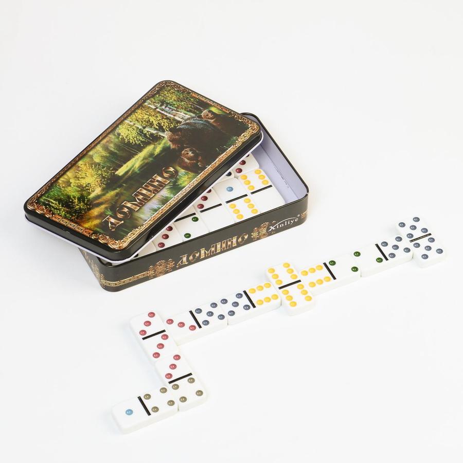 Домино "Медведи" 28 шт, размер костяшки 5x2.5 см, упаковка 11x19 см