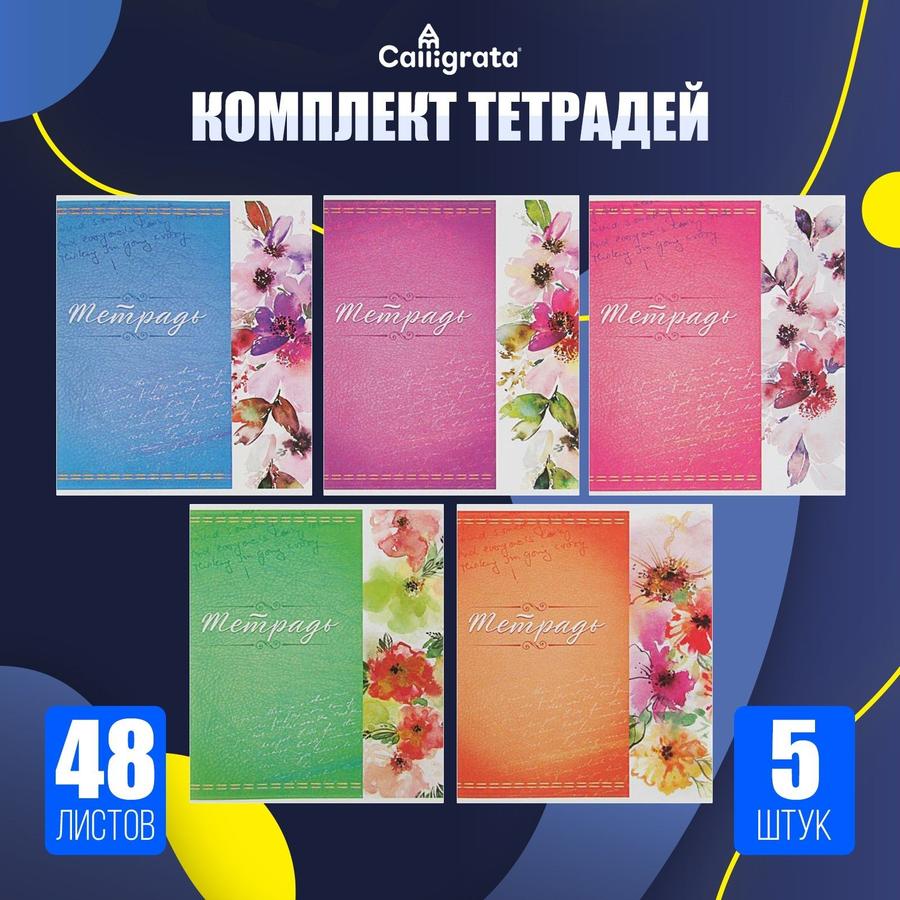 Набор тетрадей Calligrata Орнамент, 48 листов в клетку, 5 штук