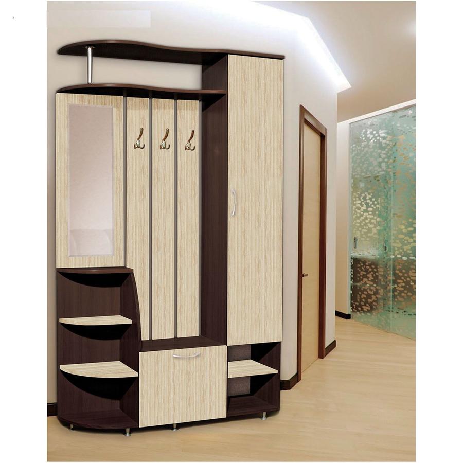 Прихожая комплект Ксения-2 правая 2050x1200x350 мм Венге/Дуб молочный