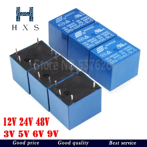 Реле SRD 3V/5V/6V/9V/12V/24V/48V