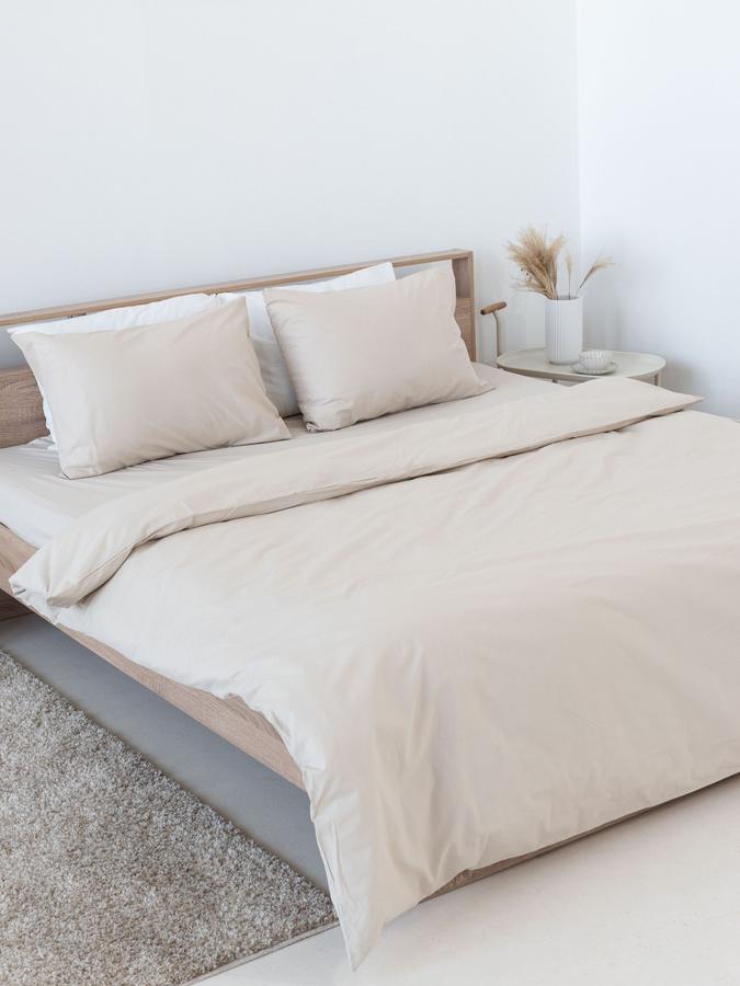 Постельное белье 2 спальное поплин Амилия однотонное, пододеяльник 200x200, наволочки 50x70 (2 шт)