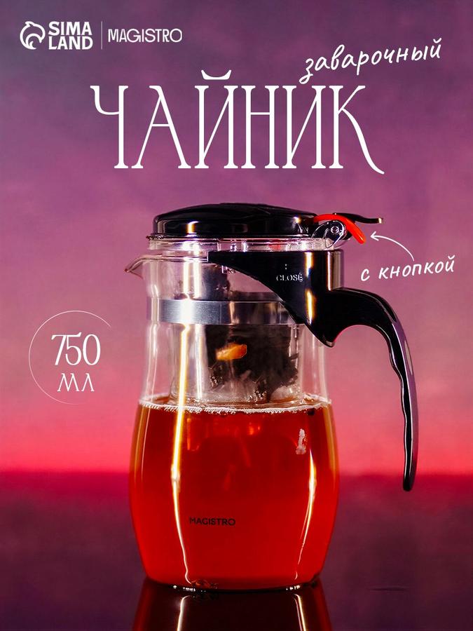 Чайник заварочный стеклянный Гунфу Magistro Мехико, 750 мл