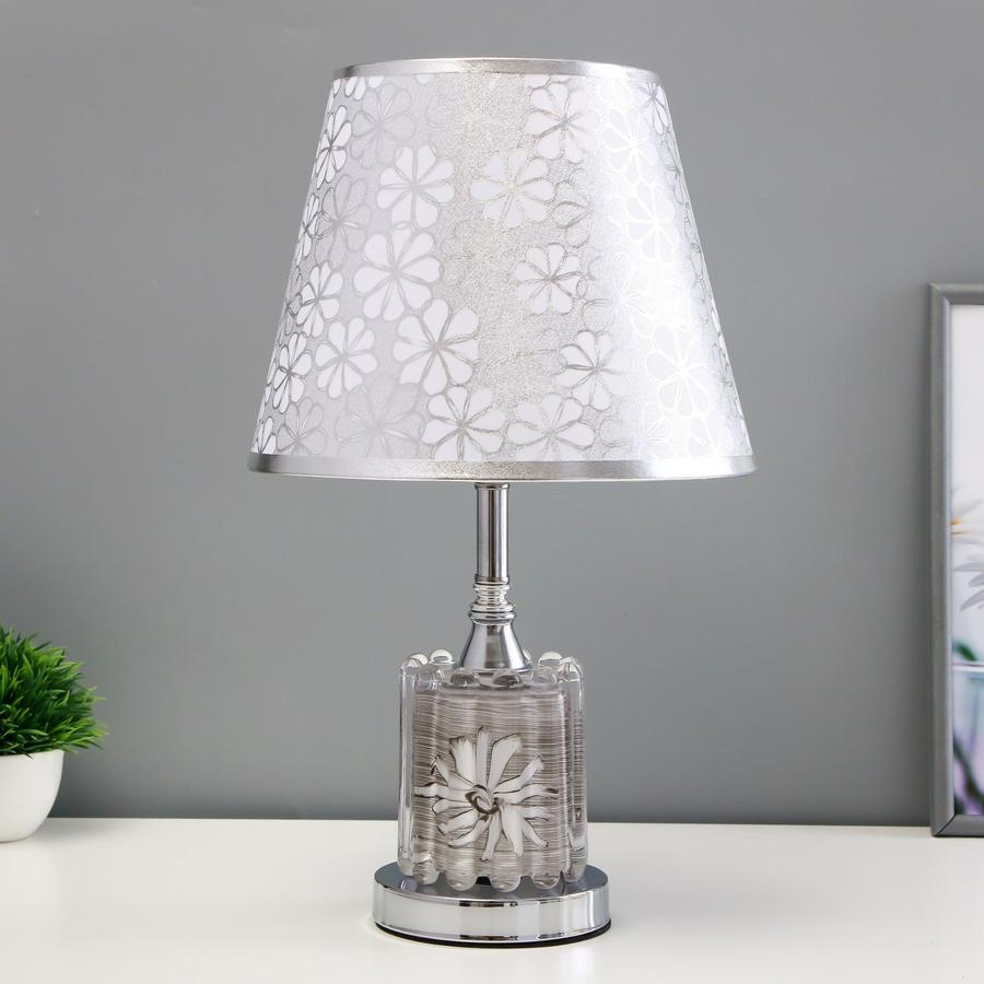 Настольная лампа с подсветкой Элоиза E27 40Вт хром 25x25x41 см