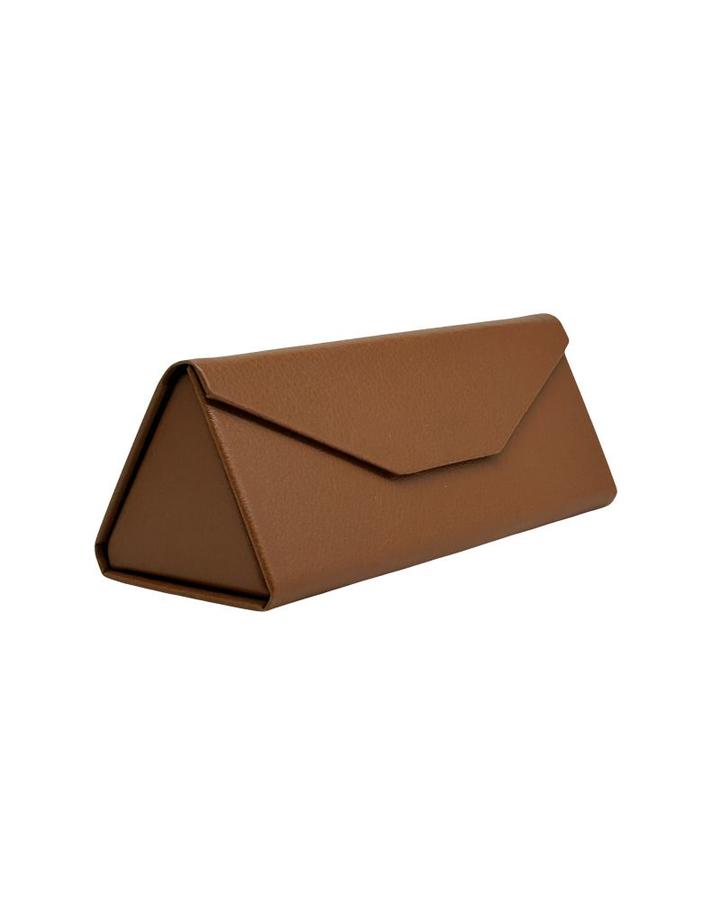 Футляр кожаный Optik U треугольный для очков коричневый
