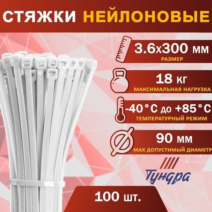 Пластиковые стяжки-хомуты 3,6х300 мм, 100 шт.