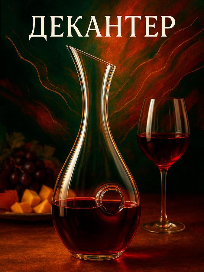 Декантер стеклянный для вина Magistro Рислинг 1.1 л 15.5х10х36 см