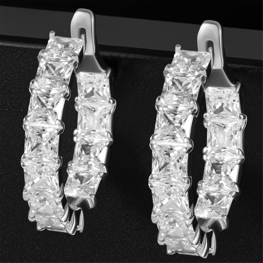 Серьги-конго из серебра 925 пробы с камнями