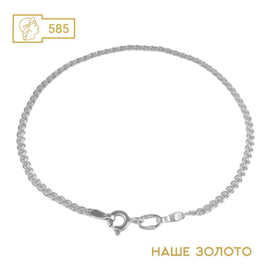 Золотой женский браслет 585 пробы плетение Лав, ширина 1,9 мм