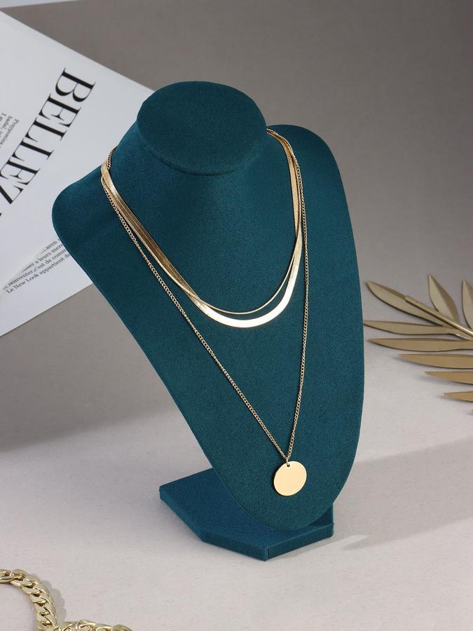 Подставка-бюст для украшений и бижутерии 17x14x24 см, морской цвет, органайзер для хранения украшений