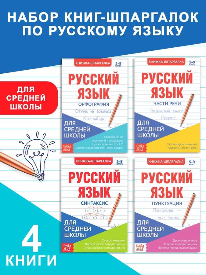 Справочник по русскому языку 5-9 классы, Буква-Ленд, шпаргалки с правилами русского языка