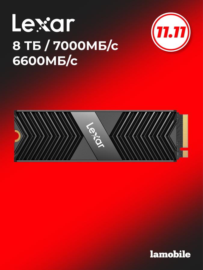 Внутренний SSD-накопитель Lexar Professional NM800PRO M.2 PCIe Gen4 8TB с радиатором