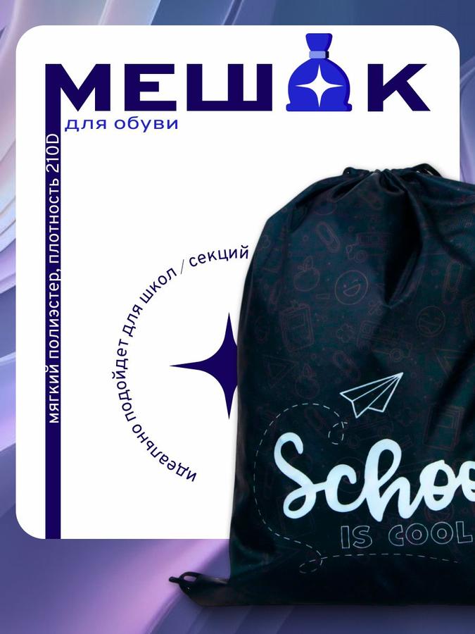 Мешок для обуви Calligrata «Школа», полиэстер 210D, 420х340 мм