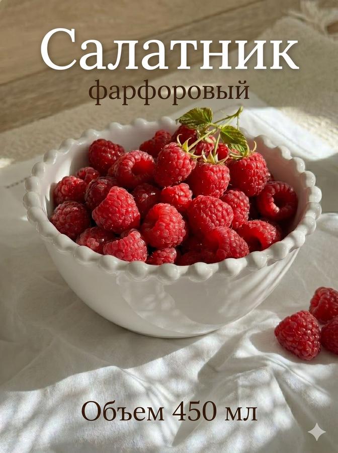 Фарфоровый салатник Magistro "Лакомка" 450 мл, белый