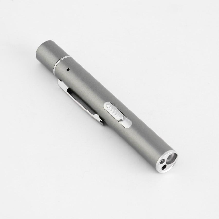 Лазерная указка-фонарь 3в1 с UV светом, 5 Вт, USB, 1200 мАч, красный луч 200 м, 11.1х1.4 см