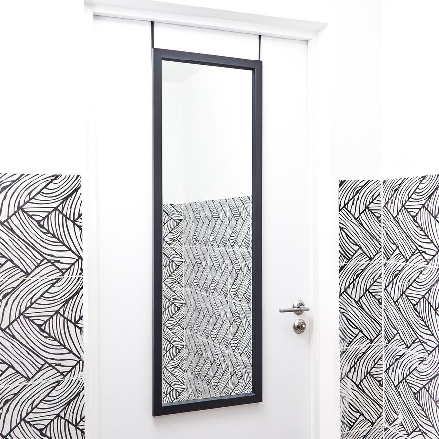 Подвесное дверное зеркало 40x110 см черное