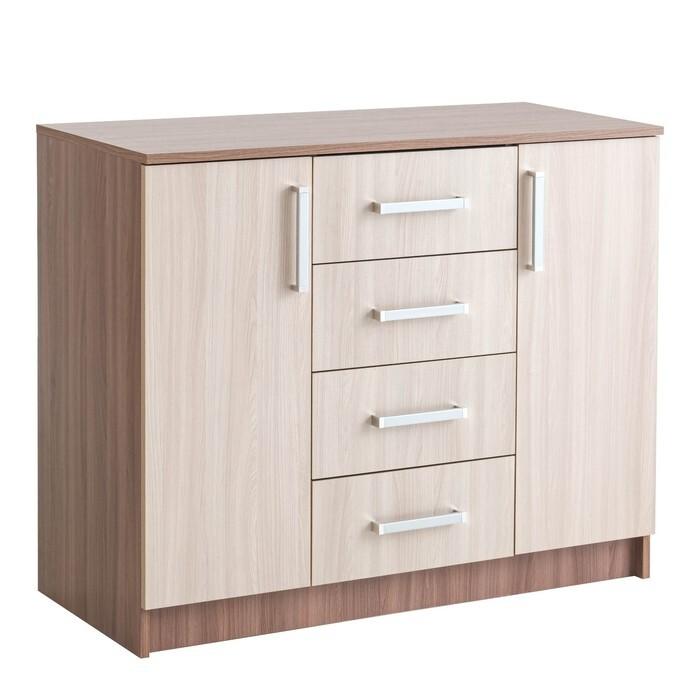 Комод Аура для одежды 820х1000х440 мм, ясень шимо темный/светлый