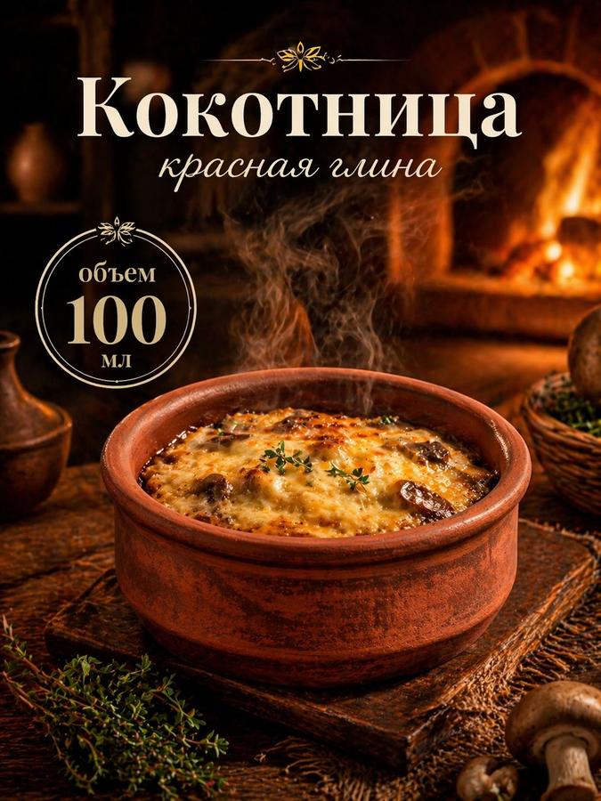Кокотница для жюльена Гладь 100 мл из красной глины