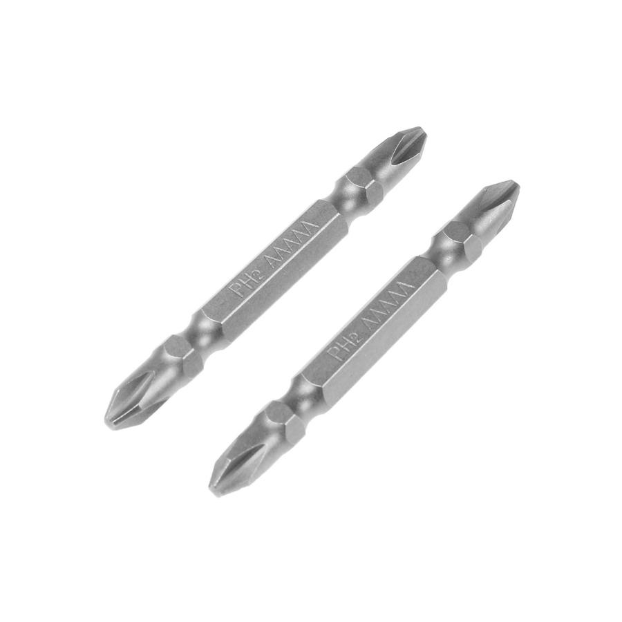 Двухсторонние биты Тундра PH2 65 мм, сталь CrV, намагниченные, 2 шт.