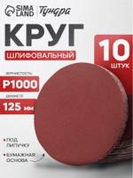 Шлифовальные круги 125 мм на липучке Тундра, 10 шт.