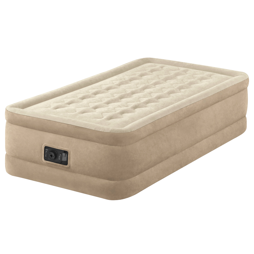 Intex 64426 Надувная кровать 99х191х46см "Ultra Plush" встр.нас. 220В, до 136кг