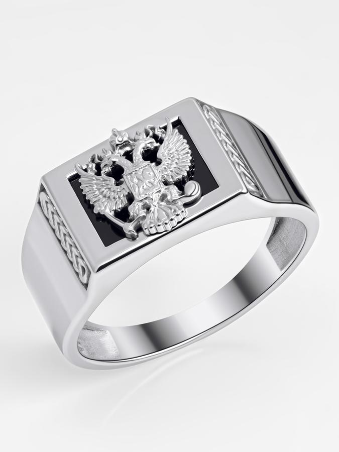 Мужская серебряная печатка с фианитом