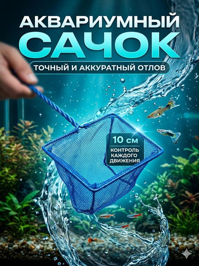 Сачок аквариумный синий 10 см