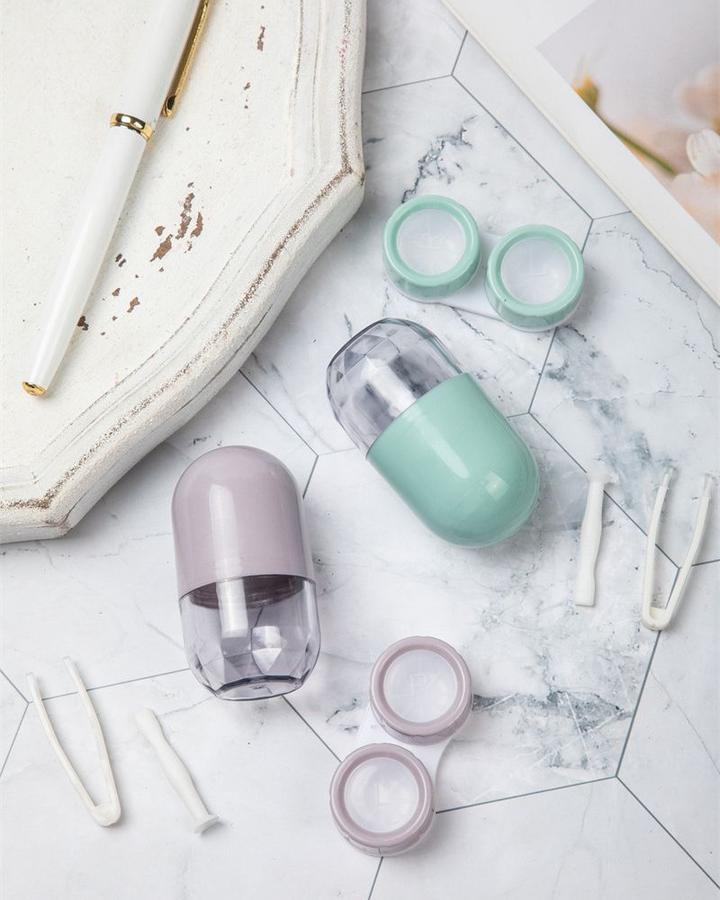 Набор для контактных линз AS 365 круглый мятный, 1 шт