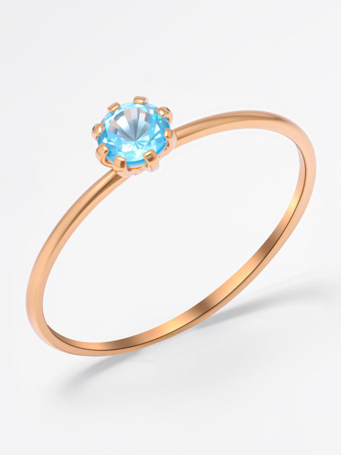 Золотое женское кольцо 585 пробы с топазом для помолвки