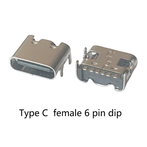 10 шт. разъемов USB 3.1 Type-C 6-контактных female