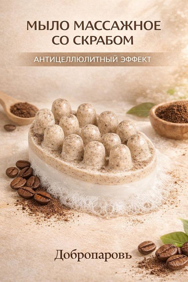 Твёрдое скраб-мыло с кофе, 100 г