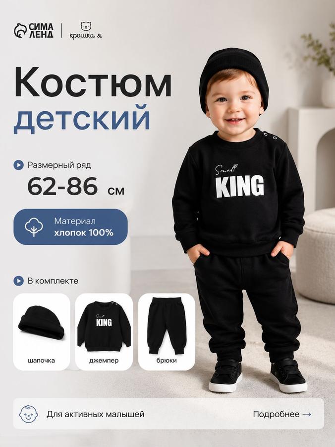 Костюм Крошка Я для новорожденных мальчиков, рост 62-68, комплект для малышей