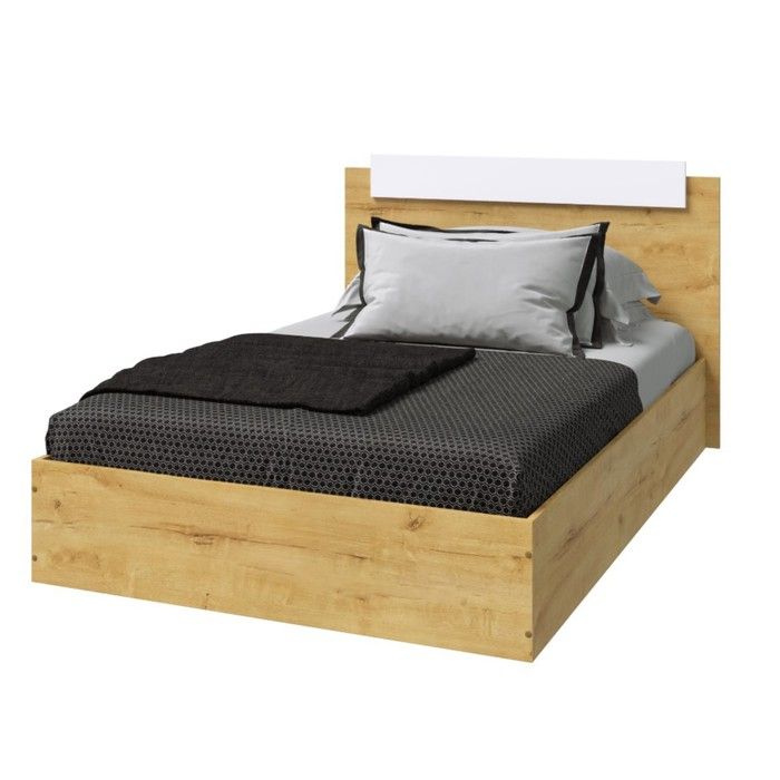 Кровать ЭКО 900х2000 мм дуб Вотан/белая