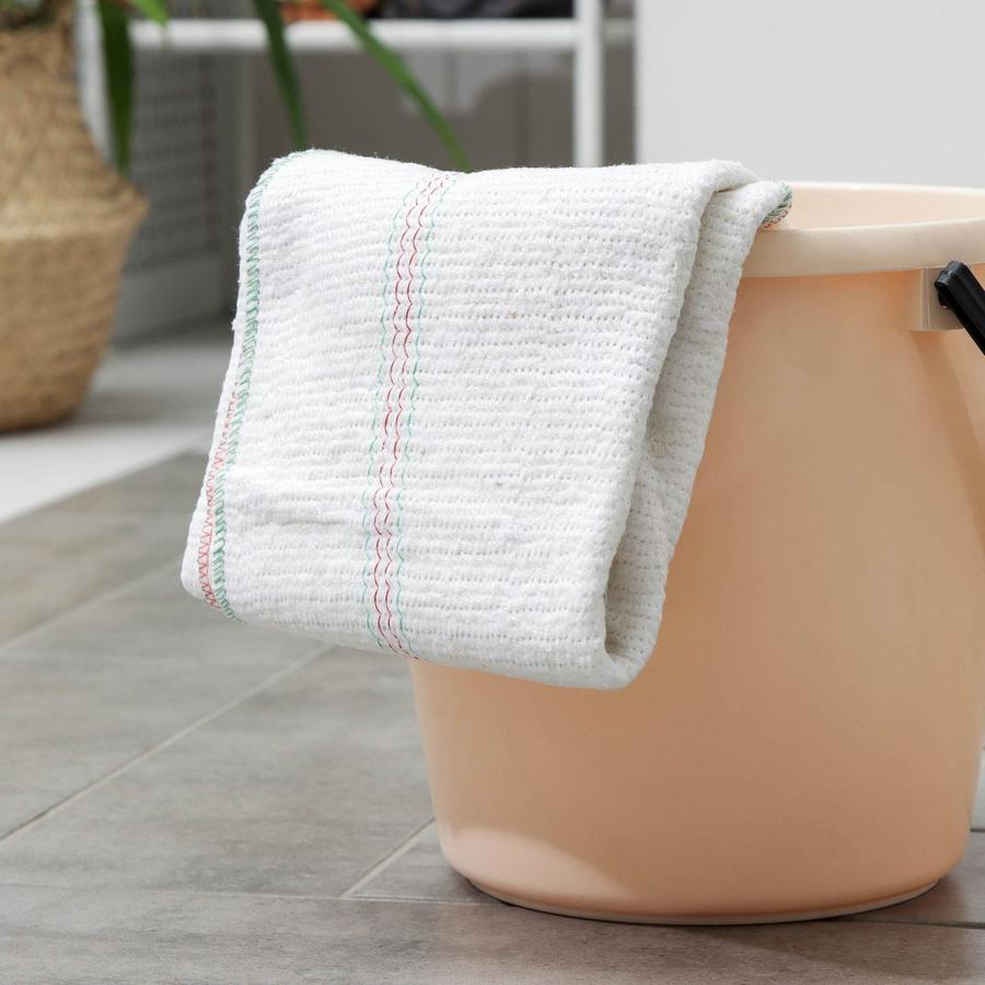 Тряпка для мытья пола Доляна, вискоза-хлопок, 50x80 см, плотность 220 г/м², белая с оверлоком