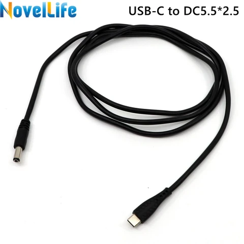 USB-C на DC 5,5*2,5 кабель питания триггера PD 1,5 м черный